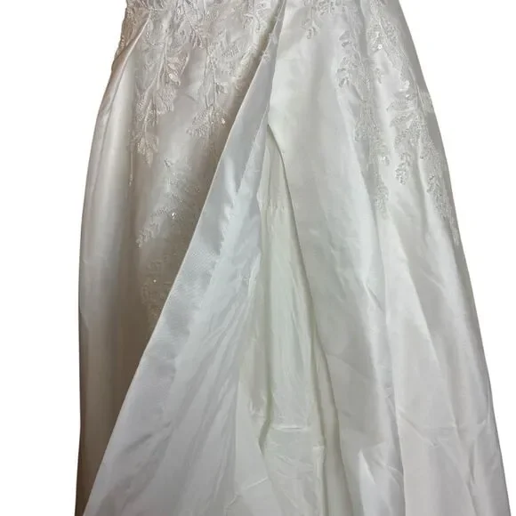 Lulus Now and Always White Beaded Embroidered Strapless Gown Size 8 NWOT - Picture 14 of 16